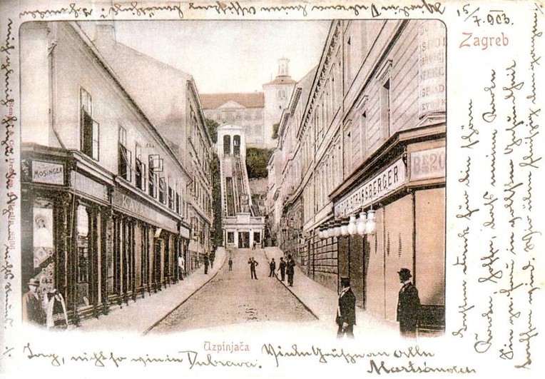 Bregovita ulica (današnja Tomićeva) 1903. godine, dopisnica